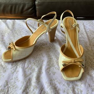 Geox White/Cream Leather Heels